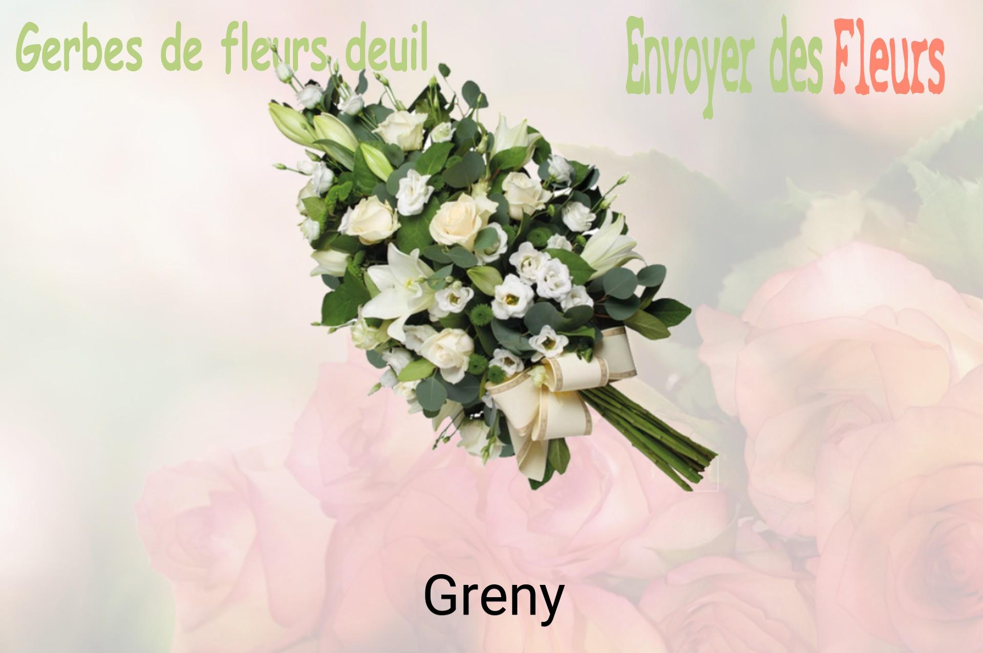 Gerbe de fleurs de deuil livrée à Greny